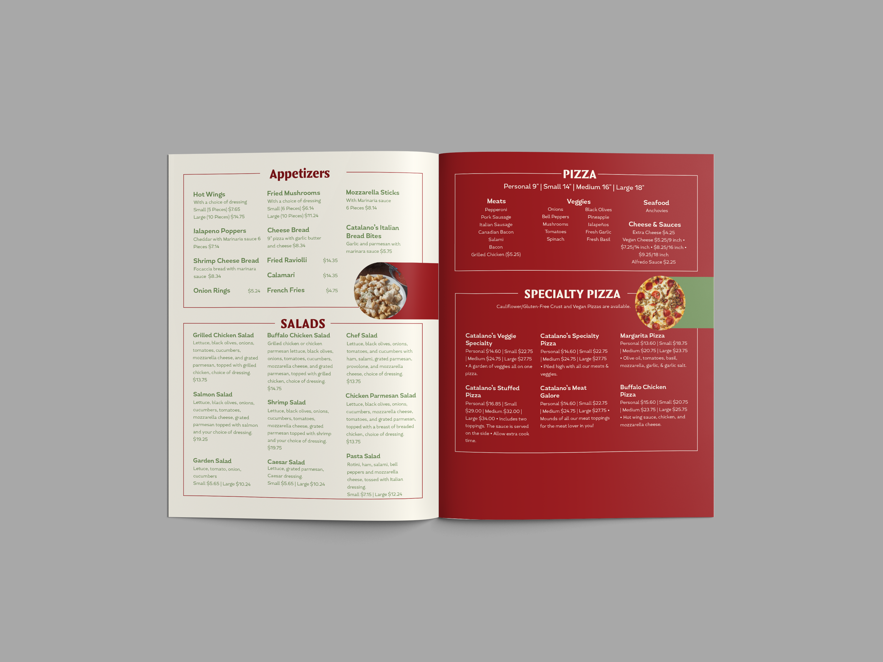 Catalano's Menu design